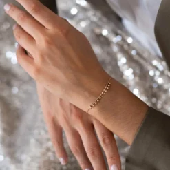 Outlet HappyBulle Bracelet chaîne boules plaqué or Plaqué or 18k