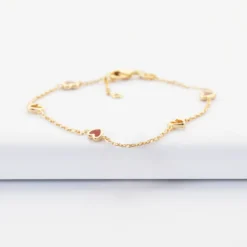 Clearance HappyBulle Bracelet chaîne coeurs ajourés et email plaqué or