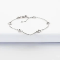 Discount HappyBulle Bracelet chaîne coeurs ajourés argent Argent rhodié 925