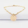 Clearance HappyBulle Bracelet chaîne double personnalisé médaille gravée plaqué or coeur estampillé 15 mm - x Atelier Wagram