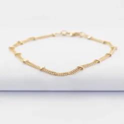 New HappyBulle Bracelet chaîne double plaqué or