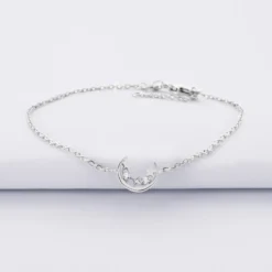 Outlet HappyBulle Bracelet chaîne lune scintillante argent - x Capucine