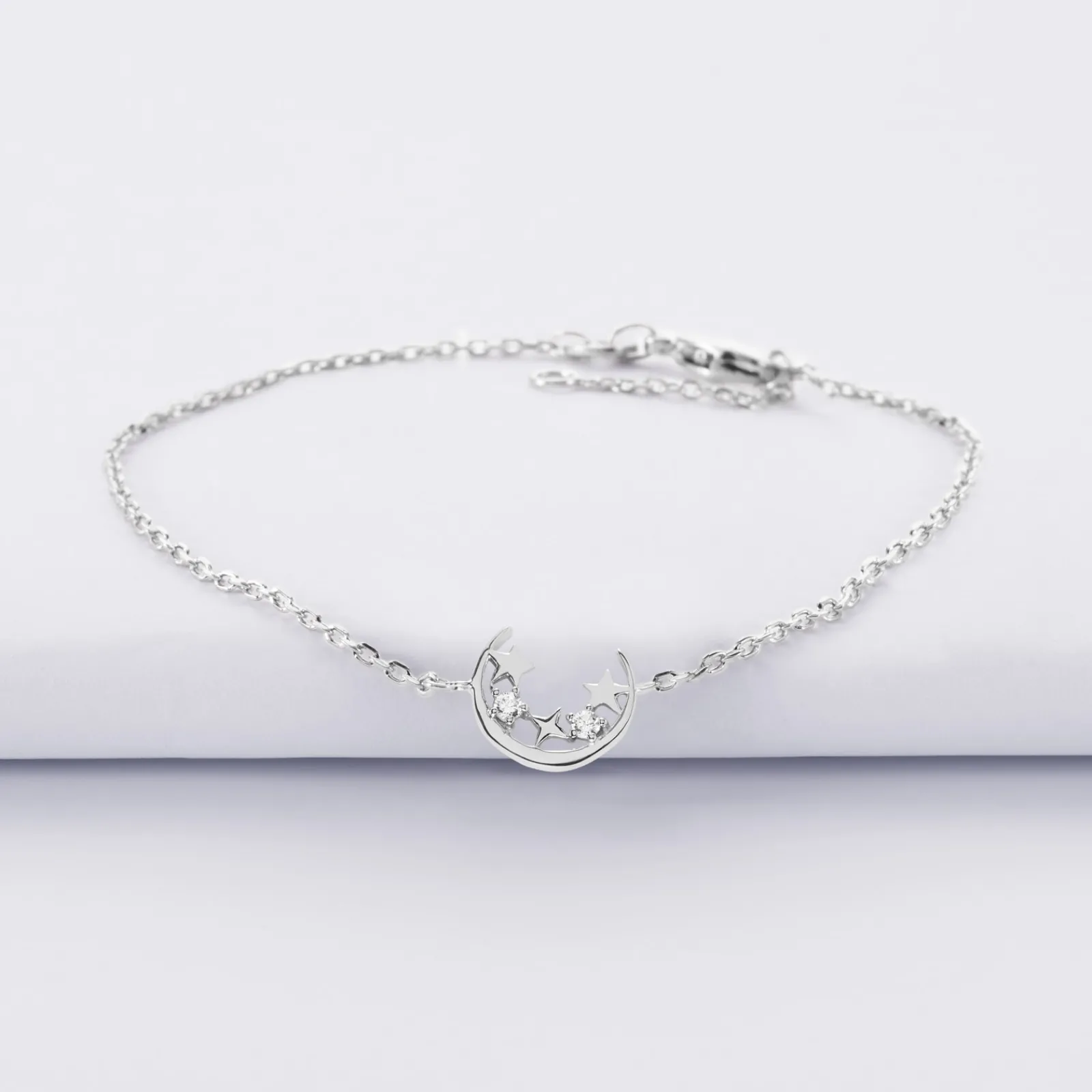 Outlet HappyBulle Bracelet chaîne lune scintillante argent - x Capucine