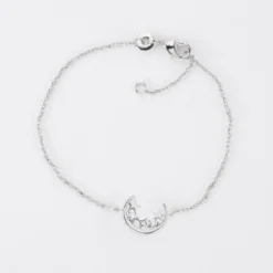Outlet HappyBulle Bracelet chaîne lune scintillante argent - x Capucine