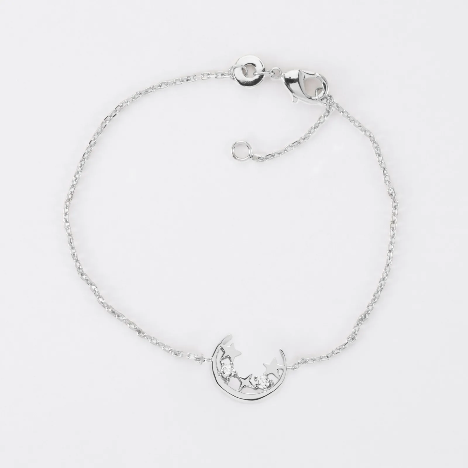 Outlet HappyBulle Bracelet chaîne lune scintillante argent - x Capucine
