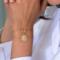 New HappyBulle Bracelet chaîne lune scintillante plaqué or - x Capucine