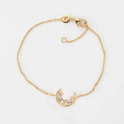 New HappyBulle Bracelet chaîne lune scintillante plaqué or - x Capucine