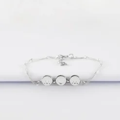 Best HappyBulle Bracelet chaîne Maman pastilles estampillées "Mom" argent Argent rhodié 925