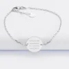 Sale HappyBulle Bracelet chaîne Maman personnalisé médaille gravée argent 2 trous 15 mm
