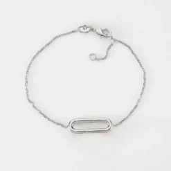 HappyBulle Bracelet chaîne ovale ouvert argent Argent rhodié 925