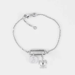 Discount HappyBulle Bracelet chaîne ovale ouvert personnalisé médaille gravée argent 10 mm et breloque(s) summer - à composer Argent rhodié 925