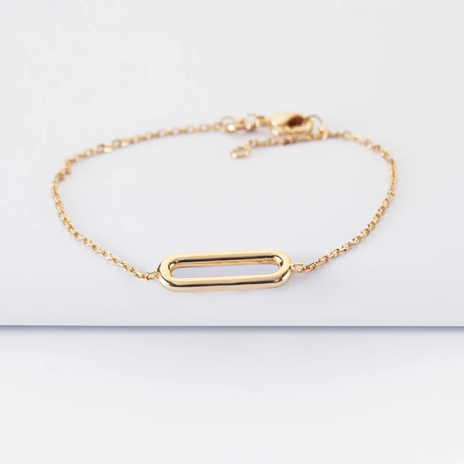 Online HappyBulle Bracelet chaîne ovale ouvert plaqué or Plaqué or 18k