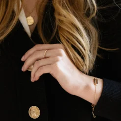 Online HappyBulle Bracelet chaîne ovale ouvert plaqué or Plaqué or 18k
