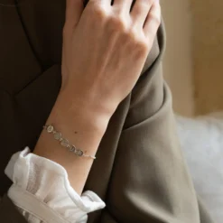 Clearance HappyBulle Bracelet chaîne pastilles estampillées "Amour" argent Argent rhodié 925