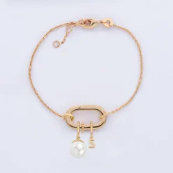 Online HappyBulle Bracelet chaîne personnalisé collection Chapitre mousqueton 11x19 mm plaqué or - à composer