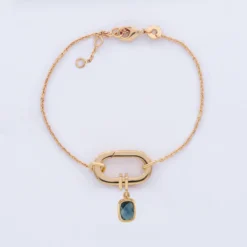 Online HappyBulle Bracelet chaîne personnalisé collection Chapitre mousqueton 11x19 mm plaqué or - à composer