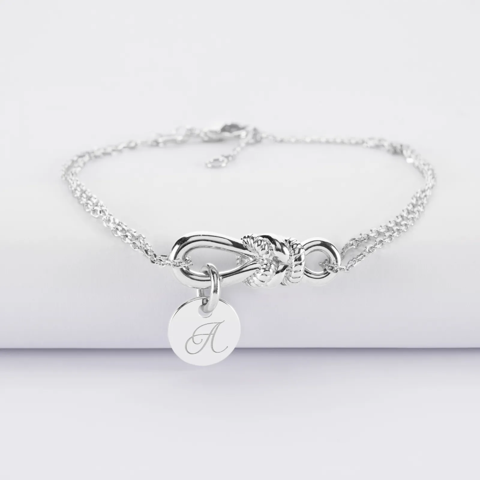 Sale HappyBulle Bracelet chaîne personnalisé "Le lien" et médaille gravée argent 10 mm - x Lilylovesfashion Argent rhodié 925