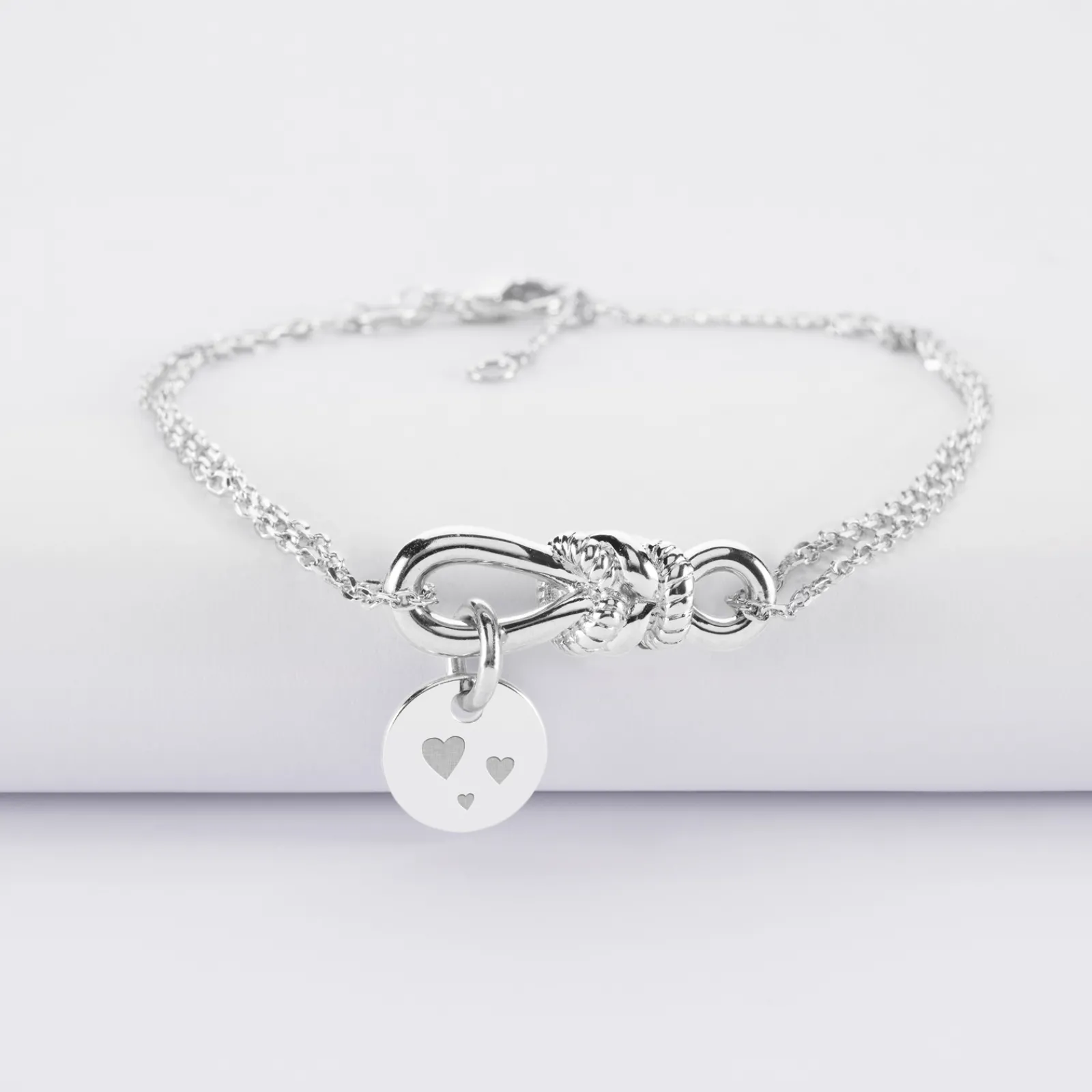 Sale HappyBulle Bracelet chaîne personnalisé "Le lien" et médaille gravée argent 10 mm - x Lilylovesfashion Argent rhodié 925