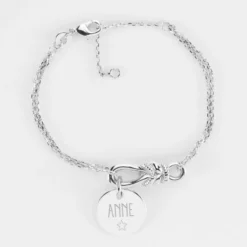 Discount HappyBulle Bracelet chaîne personnalisé "Le lien" et médaille gravée argent 15 mm - x Lilylovesfashion Argent rhodié 925