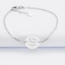 Clearance HappyBulle Bracelet chaîne personnalisé médaille gravée argent 2 trous 15 mm - Nos petits imparfaits Argent rhodié 925