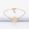 Outlet HappyBulle Bracelet chaîne personnalisé médaille scintillante gravée plaqué or initiale 13 mm
