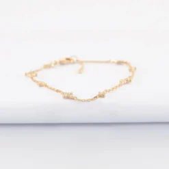 Online HappyBulle Bracelet chaîne scintillant plaqué or Plaqué or 18k