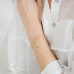 Online HappyBulle Bracelet chaîne scintillant plaqué or Plaqué or 18k