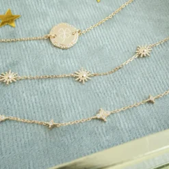 Online HappyBulle Bracelet chaîne scintillant plaqué or Plaqué or 18k