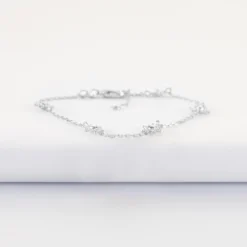 New HappyBulle Bracelet chaîne étoile brillante argent Argent rhodié 925