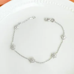 New HappyBulle Bracelet chaîne étoile brillante argent Argent rhodié 925