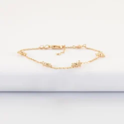 HappyBulle Bracelet chaîne étoile brillante plaqué or Plaqué or 18k