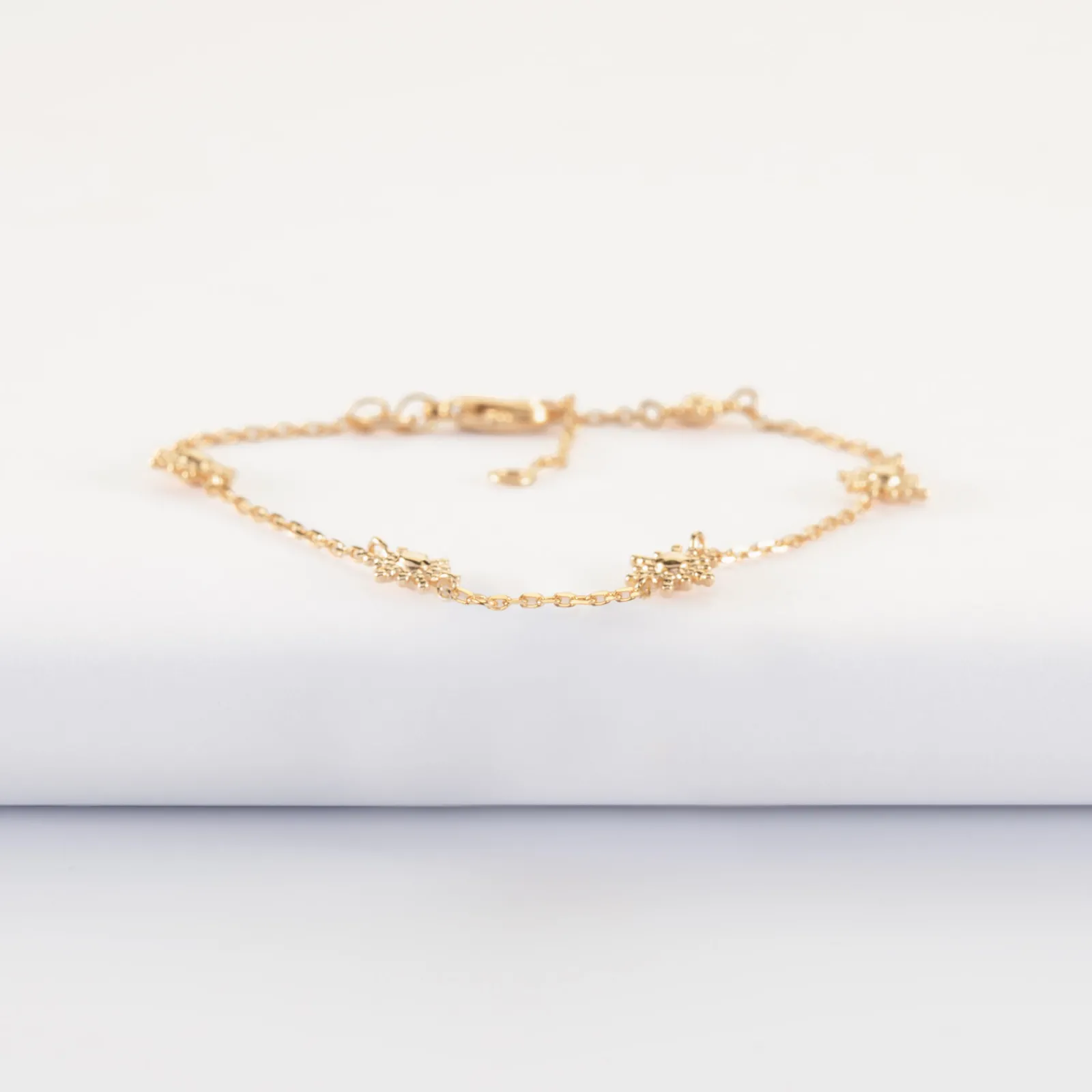 HappyBulle Bracelet chaîne étoile brillante plaqué or Plaqué or 18k