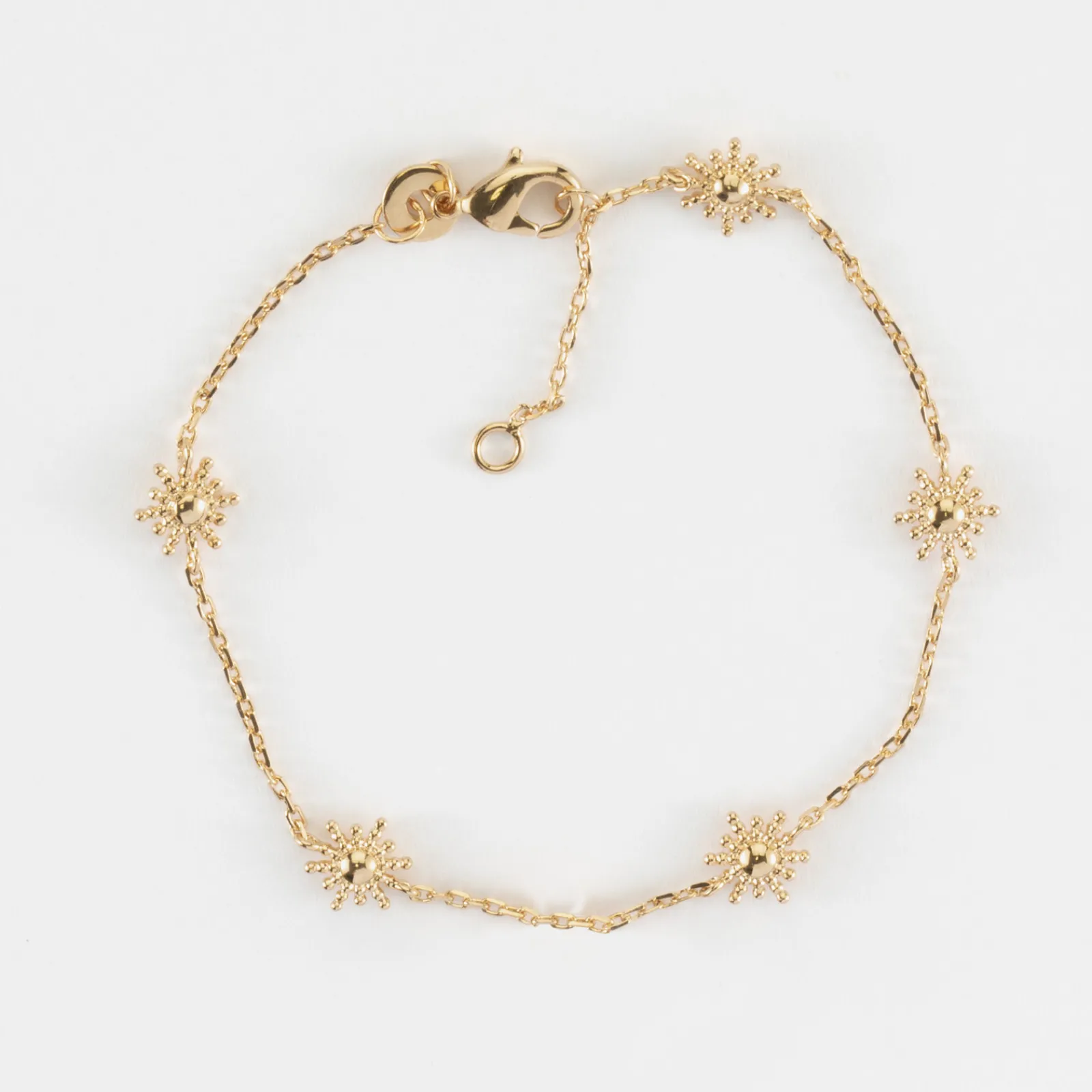 HappyBulle Bracelet chaîne étoile brillante plaqué or Plaqué or 18k