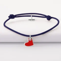 Clearance HappyBulle Bracelet coeur email argent 10 mm Argent rhodié 925