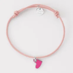 Clearance HappyBulle Bracelet coeur email argent 10 mm Argent rhodié 925