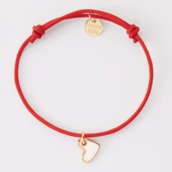 New HappyBulle Bracelet coeur email plaqué or 10 mm Plaqué or 18k