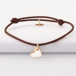 New HappyBulle Bracelet coeur email plaqué or 10 mm Plaqué or 18k