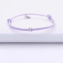 Sale HappyBulle Bracelet cordon double personnalisé collection Chapitre argent - à composer Argent rhodié 925