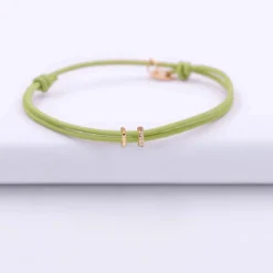 HappyBulle Bracelet cordon double personnalisé collection Chapitre plaqué or - à composer Plaqué or 18k