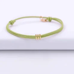 HappyBulle Bracelet cordon double personnalisé collection Chapitre plaqué or - à composer Plaqué or 18k