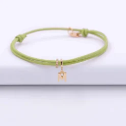 HappyBulle Bracelet cordon double personnalisé collection Chapitre plaqué or - à composer Plaqué or 18k