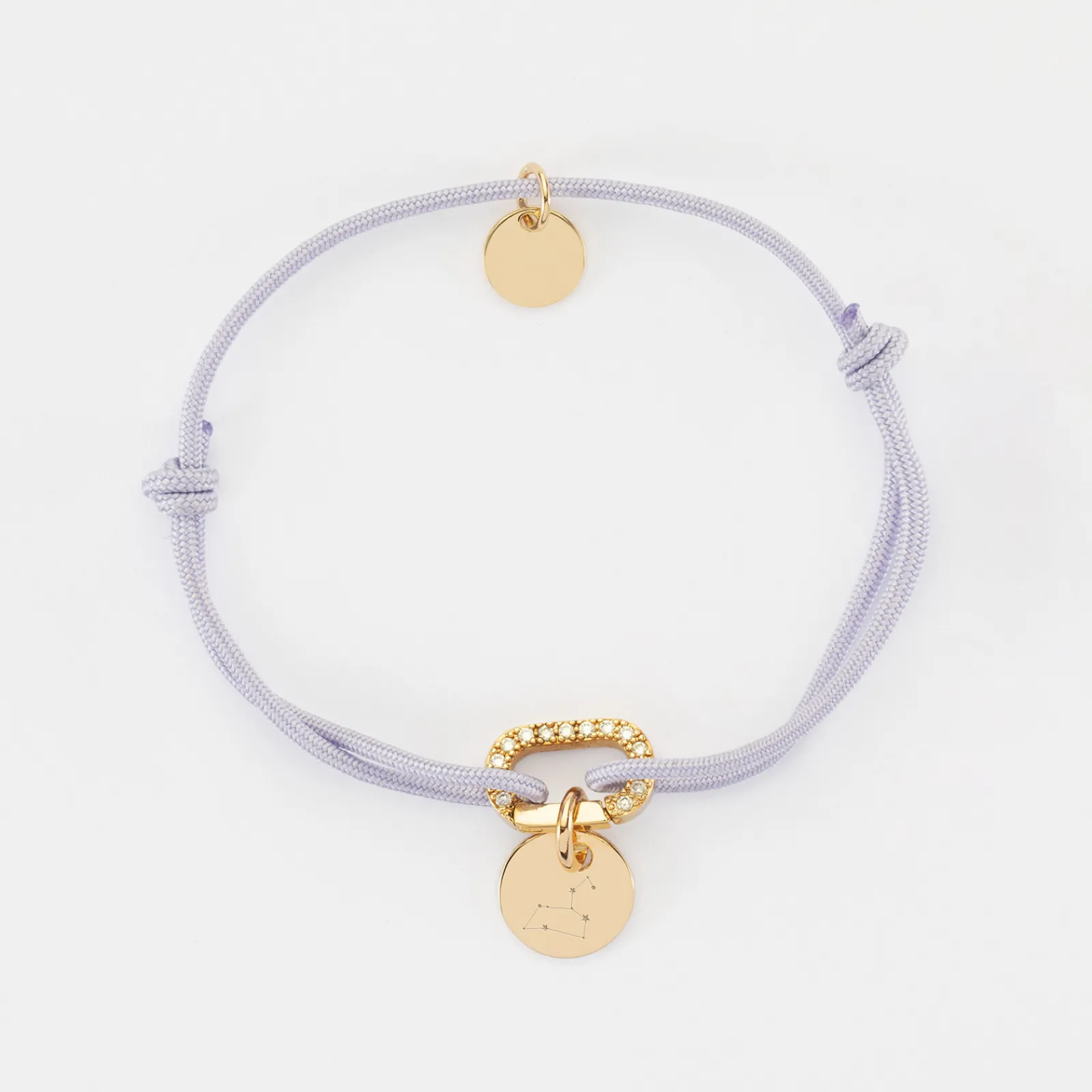 Discount HappyBulle Bracelet cordon mousqueton scintillant personnalisé médaille gravée plaqué or 10 mm