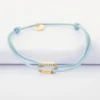 Online HappyBulle Bracelet cordon mousqueton scintillant plaqué or 12x8 mm