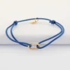 Online HappyBulle Bracelet cordon mousqueton tressé plaqué or 12x7 mm