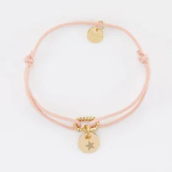 Best HappyBulle Bracelet cordon mousqueton tressé personnalisé médaille gravée plaqué or 10 mm