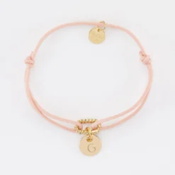 Best HappyBulle Bracelet cordon mousqueton tressé personnalisé médaille gravée plaqué or 10 mm