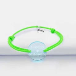 Best HappyBulle Bracelet d'identification enfant médaille gravée acrylique fluo 2 trous 17 mm Bleu