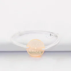 Outlet HappyBulle Bracelet d'identification enfant médaille gravée acrylique fluo 2 trous 17 mm Orange