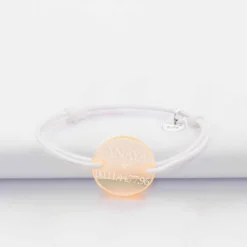 Outlet HappyBulle Bracelet d'identification enfant médaille gravée acrylique fluo 2 trous 17 mm Orange