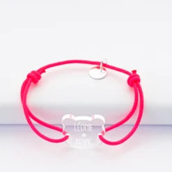 Outlet HappyBulle Bracelet d'identification enfant médaille gravée 2 trous ours 16x17 mm Acrylique